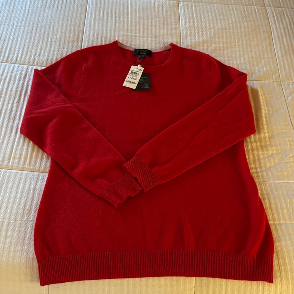 Red Cashmere Sweater Size L